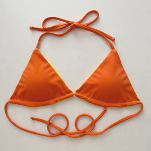 Orange Reversible Triangle Bikini Top