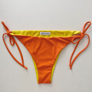 Orange Reversible Tie Bikini Bottom