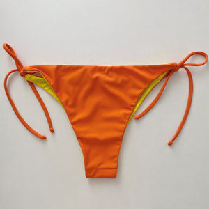 Orange Reversible Tie Bikini Bottom