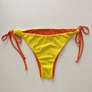 Orange Reversible Tie Bikini Bottom