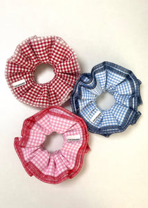 Dramatic Gingham Scrunchie